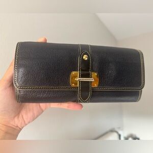 Rare Louis Vuitton Suhali Black Long Wallet